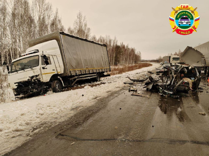 Водитель погиб на месте: на трассе в Октябрьском районе «легковушка» столкнулась с фурой - 2x2.su